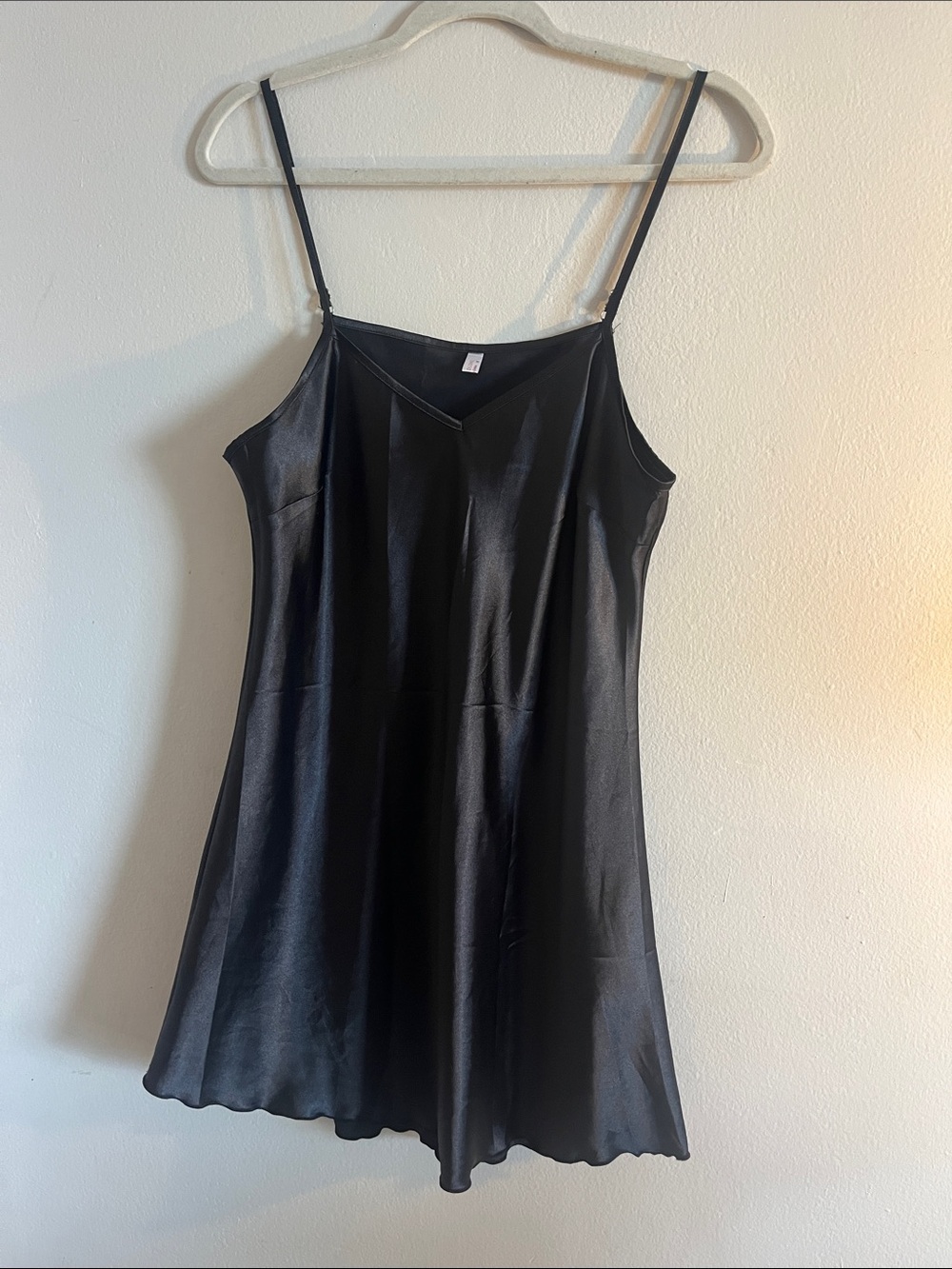 Black Satin Slip Dress